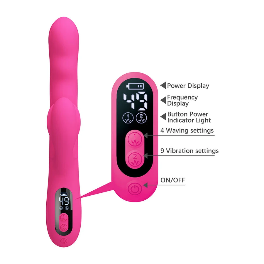PRETTY LOVE - VIBRATORE A CONIGLIO MULTIFUNZIONE INVERNALE CON DISPLAY LED ROSA